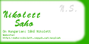 nikolett saho business card