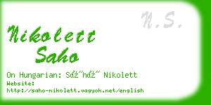 nikolett saho business card